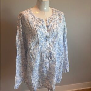 Talbots Floral Blue Women's Top